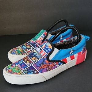 Marvel Mens Blue and Red Slip-ons